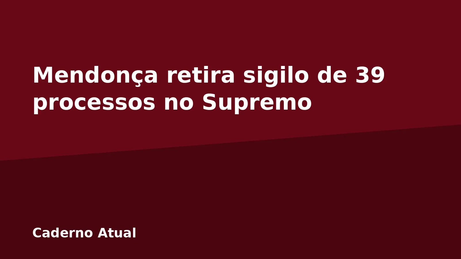 Mendonça retira sigilo de 39 processos no Supremo