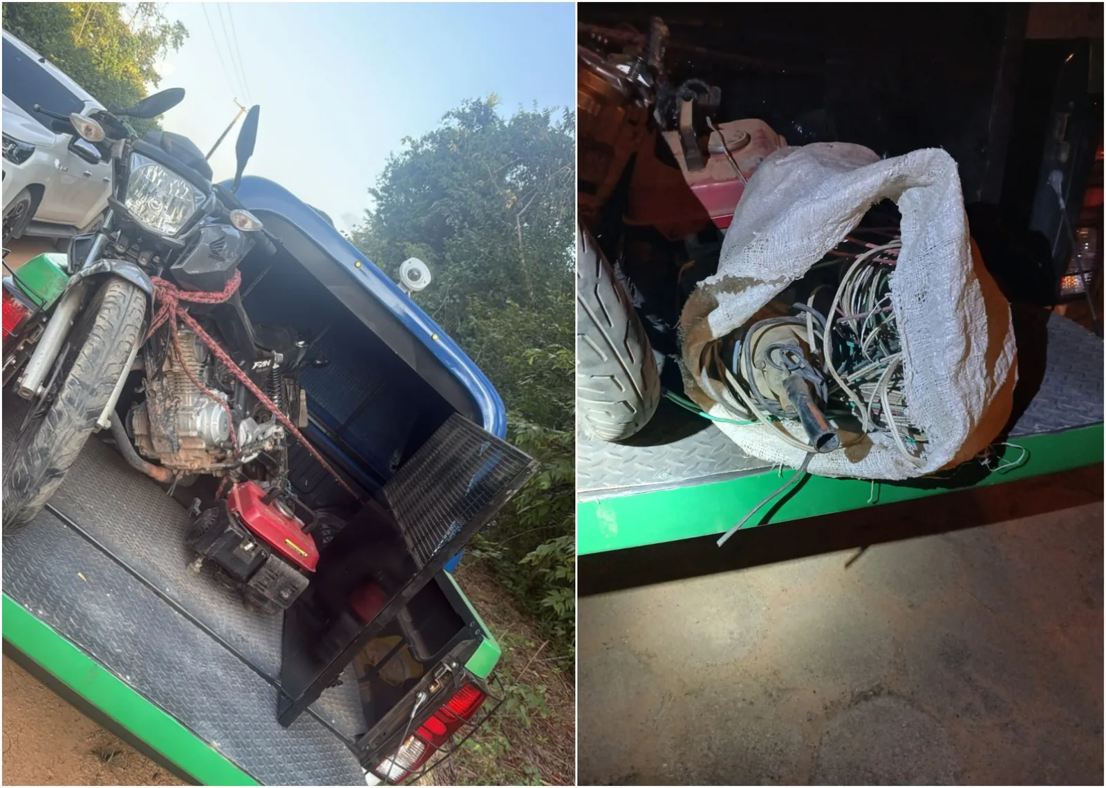 Polícia apreende moto e objetos após fuga para mata no Cantá