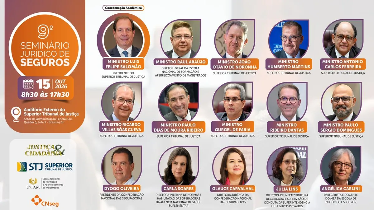 STJ sediará seminário sobre novo Marco Legal dos Seguros em Brasília