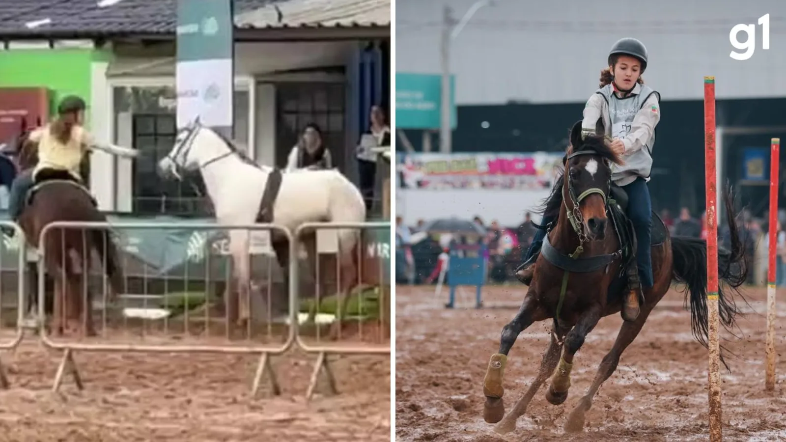 Kaila recebe prêmio após conter cavalo durante a Expointer