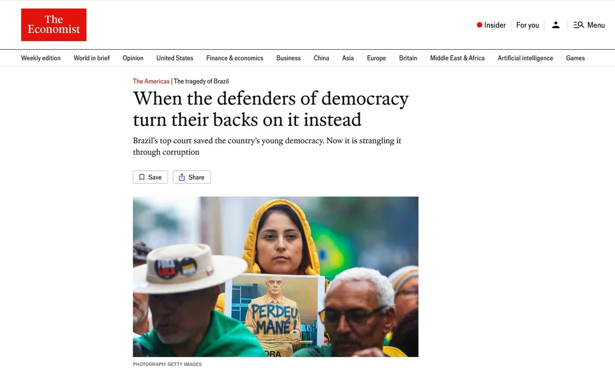 Economist aponta desgaste do Supremo antes da eleição geral no Brasil