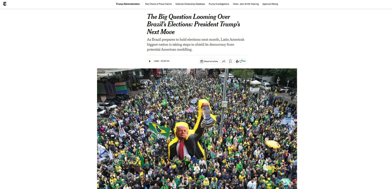 Eleições brasileiras ganham dimensão internacional com debate sobre Trump e democracia
