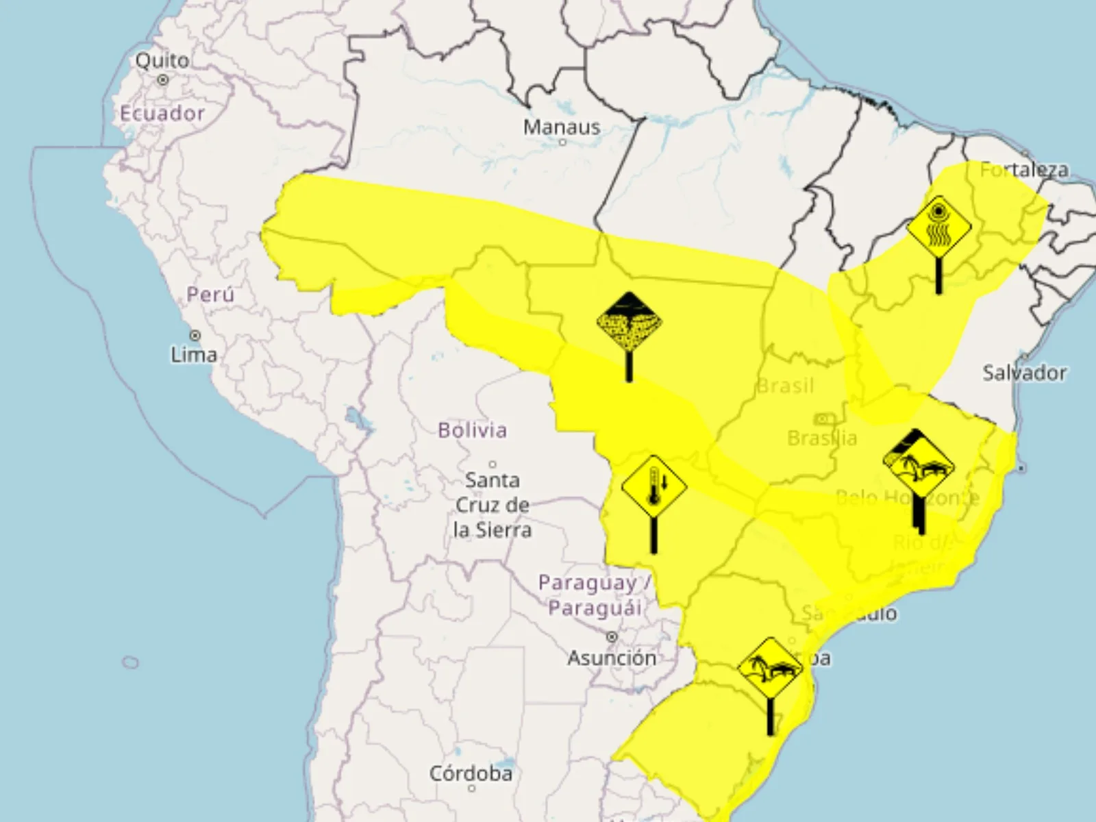 Acre terá chuva intensa, ventos fortes e redução de até 5ºC