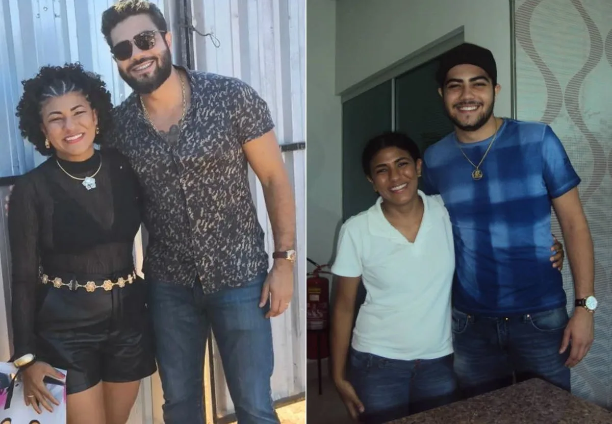 Reencontro em show de Palmas refaz foto de Henrique com colega de escola
