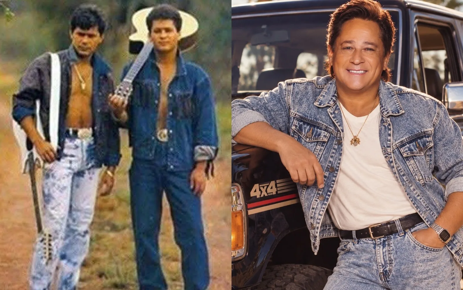 Leonardo participa de trend com imagens dos anos 80 e lembra parceria com Leandro