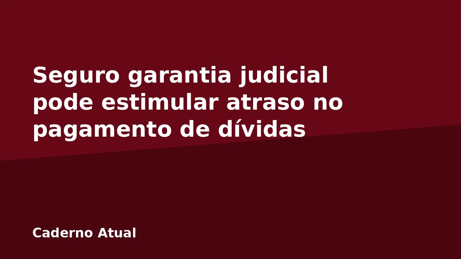 Seguro garantia judicial pode estimular atraso no pagamento de dívidas