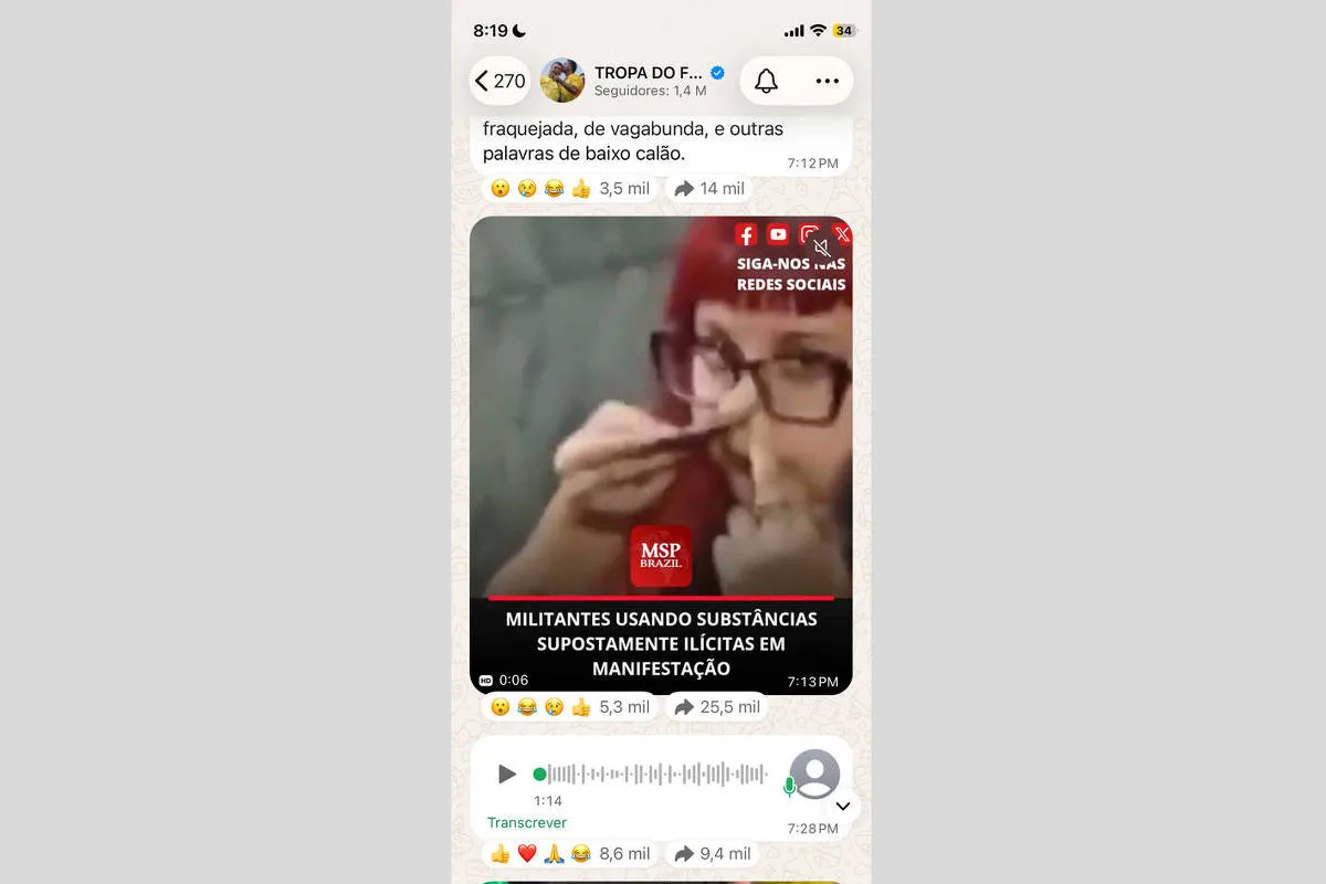 Publicações de Flávio e Tarcísio usam vídeo antigo contra ato pró-Lula