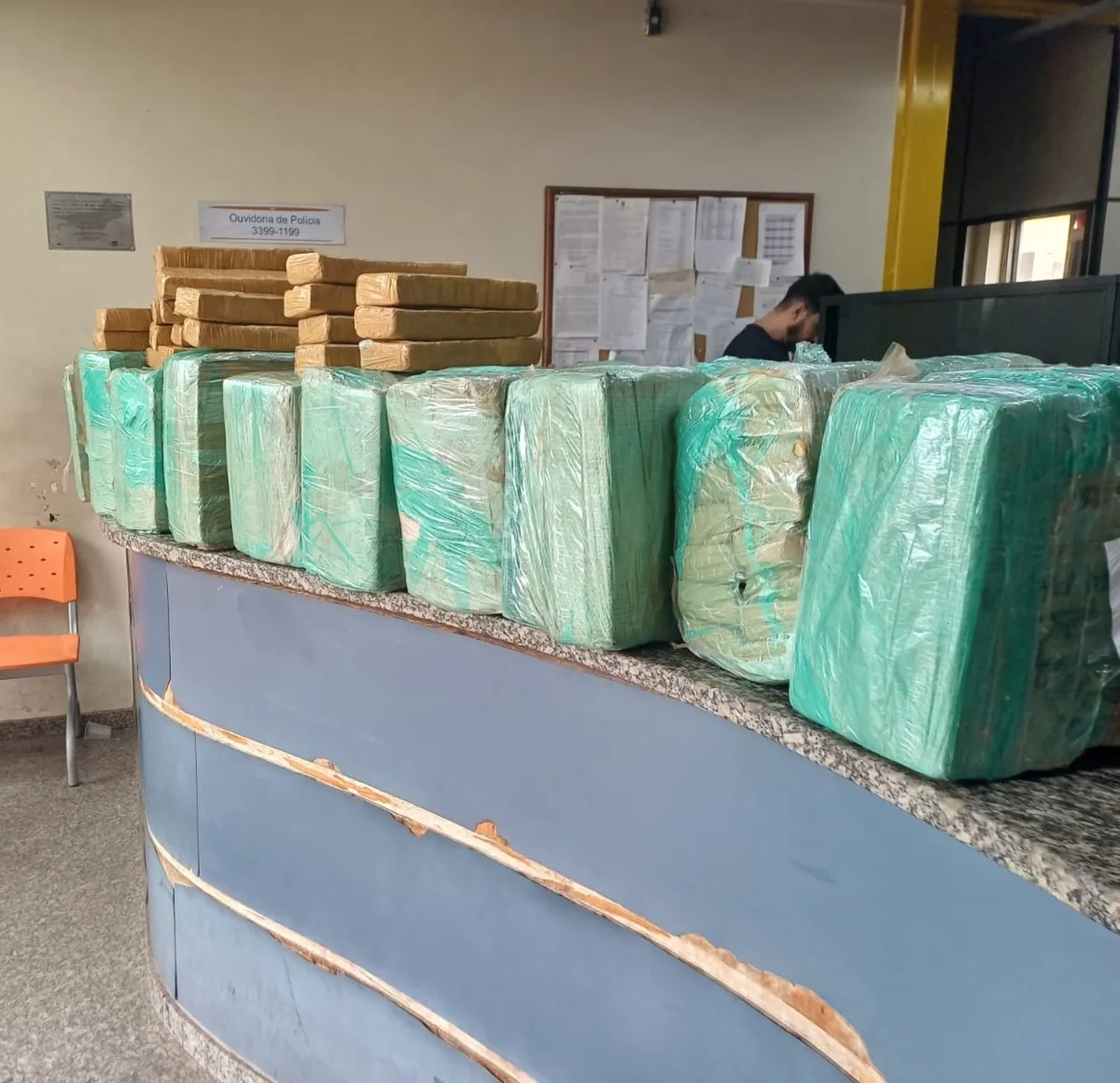 Carga de 232 kg de maconha é localizada em veículo que caiu em valeta na Dutra