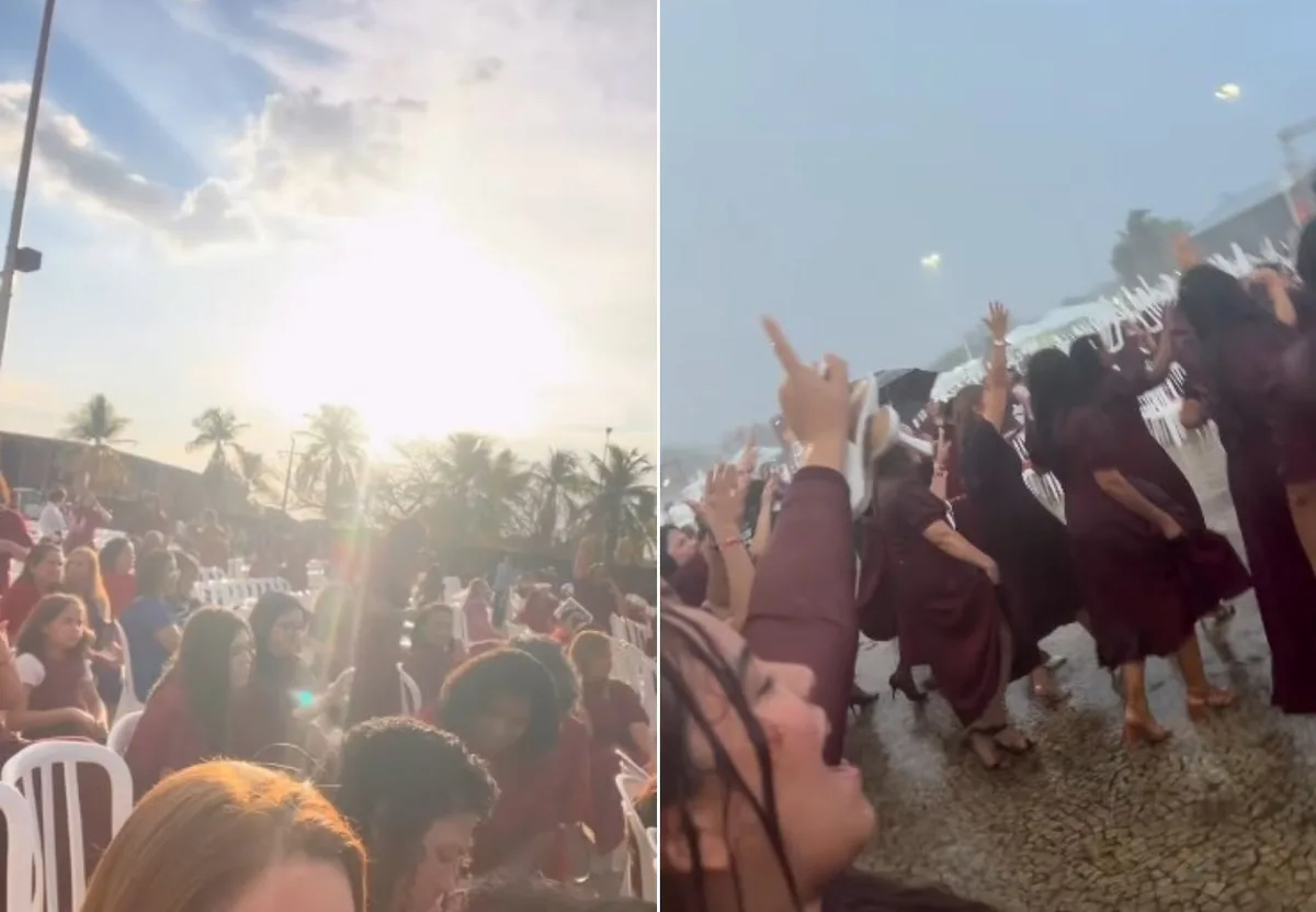 Fiéis retomam culto ao ar livre após temporal em Palmas