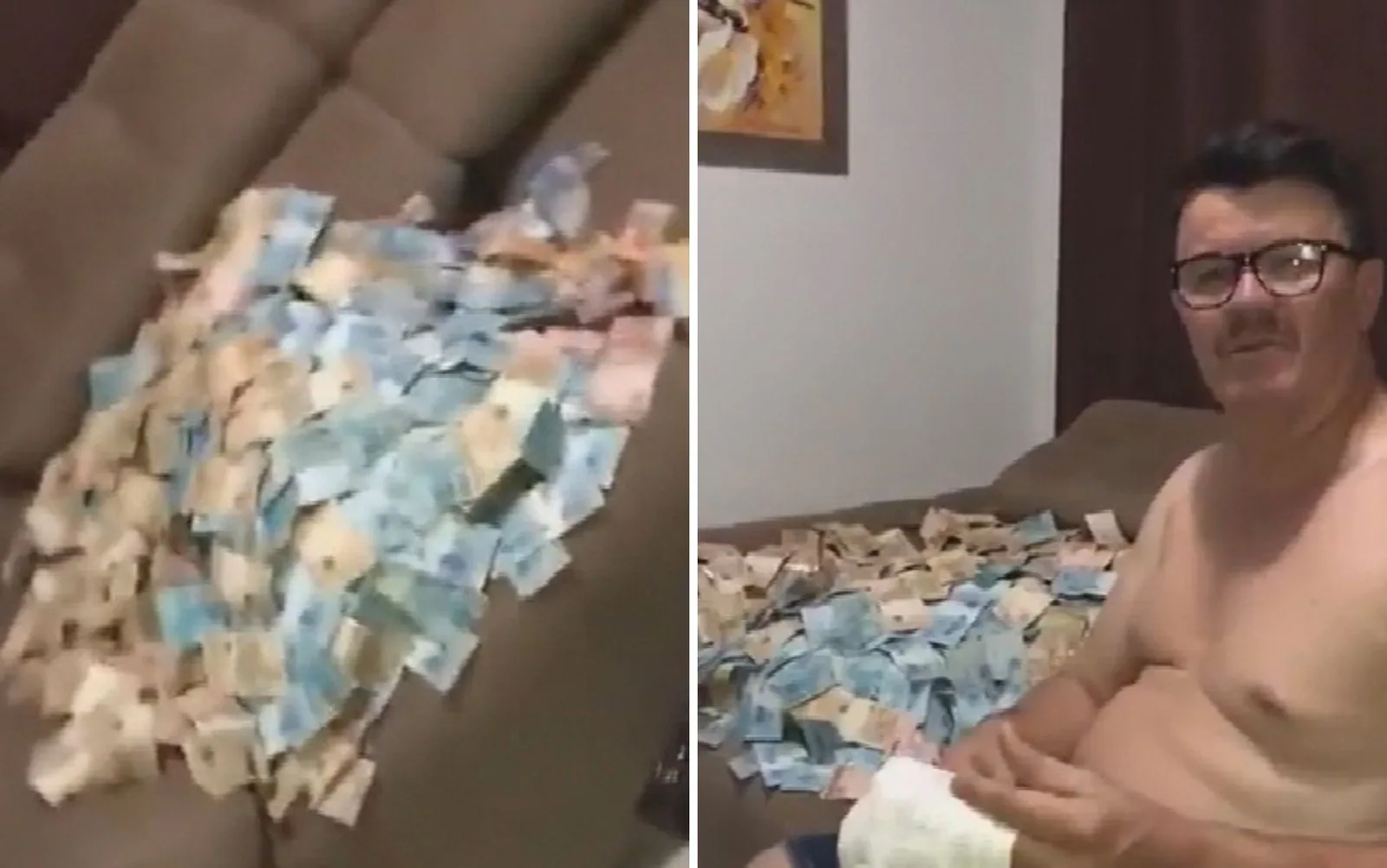 Vídeo mostra suspeito contando dinheiro atribuído a grupo de agiotagem em Goiás