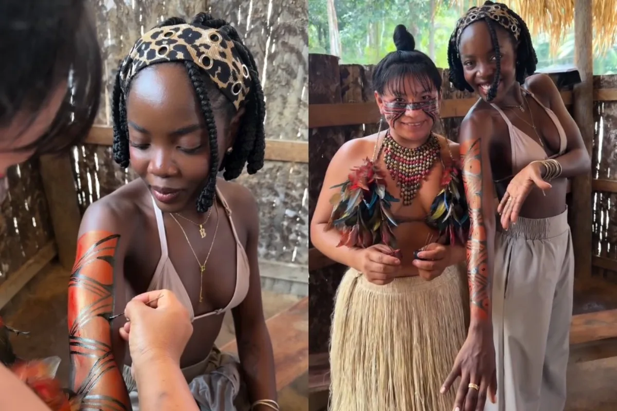 Clara Moneke visita aldeia indígena e participa de experiências em Manaus