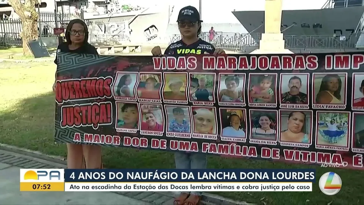 Famílias lembram vítimas do naufrágio da Dona Lourdes II e cobram julgamento