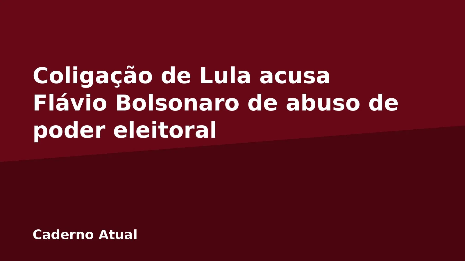 Coligação de Lula acusa Flávio Bolsonaro de abuso de poder eleitoral